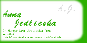 anna jedlicska business card